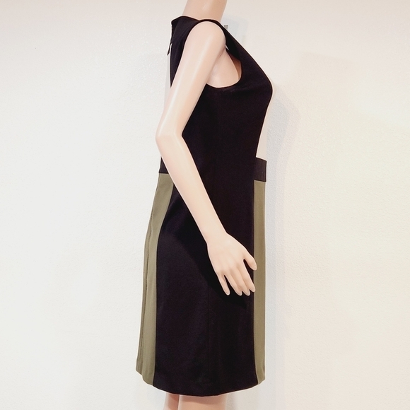 Calvin Klein Sheath Sleeveless Career Dress Zipper Back Color Block Size 10 - Picture 10 of 12